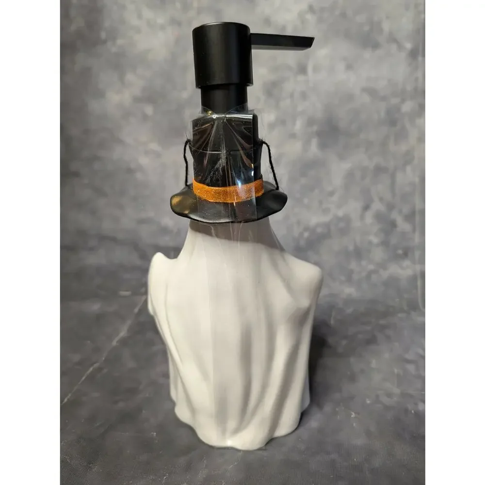 Ghost Witch Hat Glitter Pumpkin Soap Pump Dispenser Halloween Decor NEW!